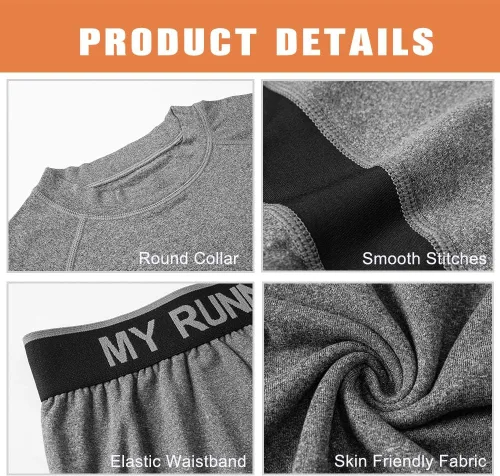 Vista 2 de MEETYOO Conjunto de ropa interior térmica unisex para niños y niñas