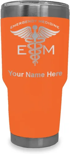 Vista 32 de LaserGram Vaso aislado al vacío de 20 onzas, medicina de emergencia, grabado personalizado incluido (gris) Engraved Gift for Doctors, Vacuum