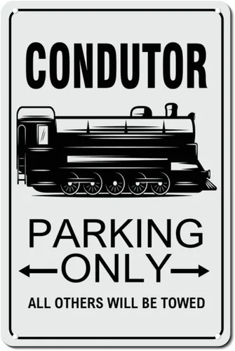 Vista 62 de Letrero de metal para coleccionista de trenes, arte de pared de metal solo para estacionamiento, decoración del hogar, tren, conductor, ferrocarril