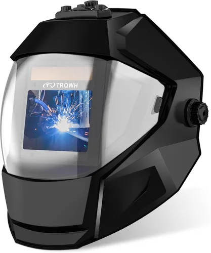 Vista 11 de TRQWH - Casco de soldadura con vista panorámica, oscurecimiento automático, color real, máscara de soldadura con sensor de 4 arcos, visualización
