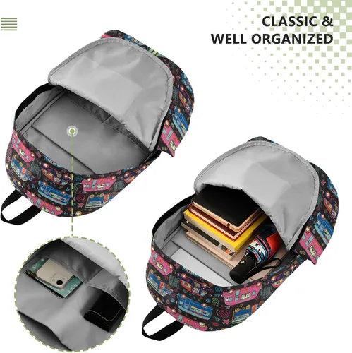 Vista 4 de Lindo coche casual Daypacks mochila 15.6 pulgadas portátil mochila para mujeres y hombres se adapta a negocios turísticos B0404640
