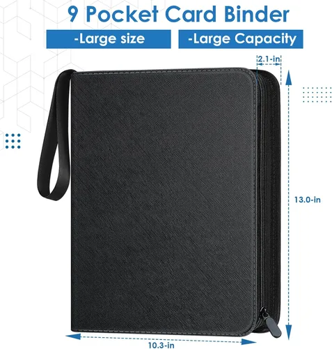 Vista 8 de Carpeta de tarjetas de béisbol de 900 bolsillos, álbum de tarjetas Negro