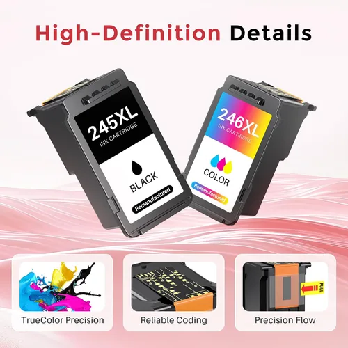 Vista 4 de Kuva PG 245XL 246XL - Cartucho de tinta de repuesto para Canon Ink 245 y 246 PG245 CL246 MX490 TR4520 MG2522 TR4500 TR4520 TS3322 TS3122 TS3320