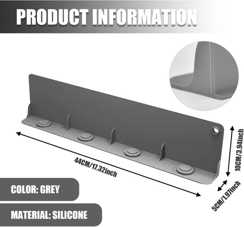 Vista 6 de Protector contra salpicaduras para fregadero de cocina, ventosa, impermeable, diseño de pendiente, protector contra salpicaduras de silicona