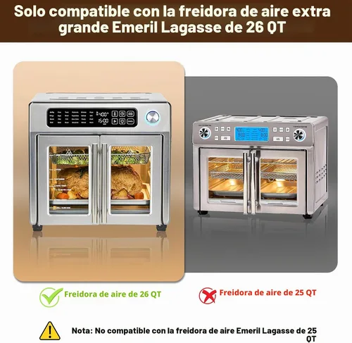 Vista 2 de Forros desechables para freidora de aire Emeril Lagasse 26 QT extra grande, 120 hojas de papel pergamino sin blanquear accesorios para horno