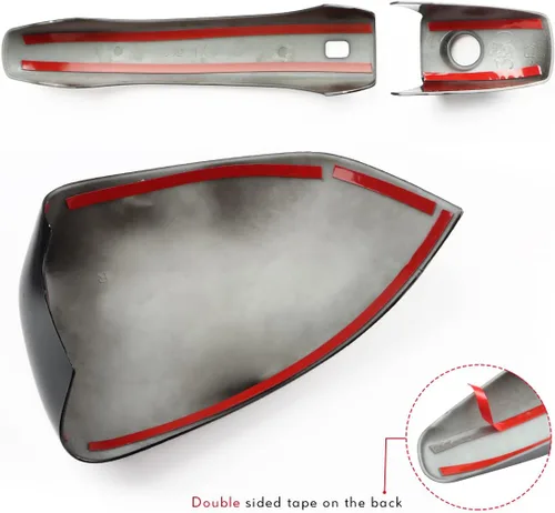 Vista 7 de Fundas para manija de puerta exterior de automóvil, cubierta de espejo retrovisor compatible con Grand Cherokee 2011-2021, accesorios para Durango
