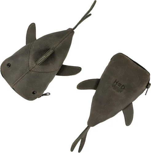 Vista 2 de Hide & Drink, Bolsa de monedas con cremallera, Estuche en forma de tiburón, Animales de peluche, Banco, Bolsa de cambio, monedero para lápices