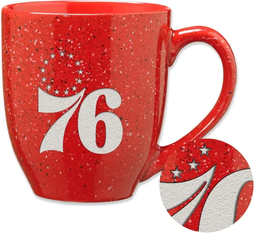 Vista 105 de Rico Industries NBA 16 oz Team Color Laser Engraved Speckled Ceramic Coffee Mug 3-Color del