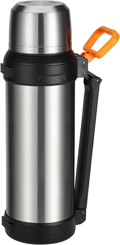 Vista 9 de 88oz Botella grande de termo para café para viajes, botella de agua de acero inoxidable aislada de 2500ml con taza y asa, jarra de agua para bebidas