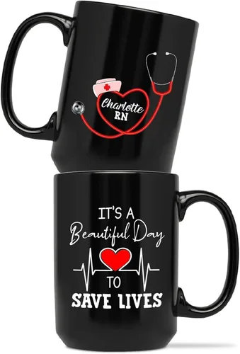 Vista 16 de Taza personalizada con texto en inglés «A Truly Great Nurse Is Hard To Find Difficult To Part With And Impossible to Forget », taza de café Taza
