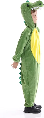 Vista 4 de Disfraz unisex de animales para niños, pijamas de animales con capucha para niños, disfraz de Halloween para niños y niñas