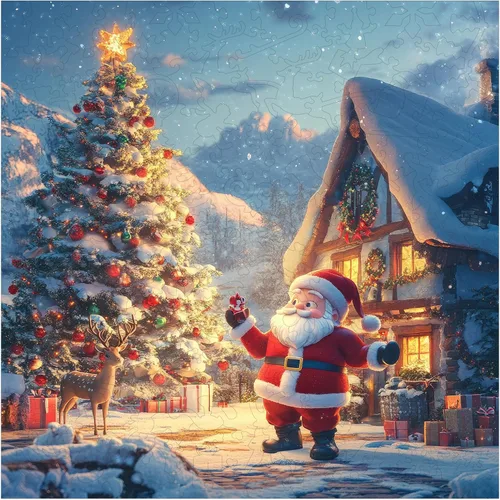 Vista 9 de Rompecabezas de árbol de Navidad Mys Aurora para adultos Hermosos rompecabezas de madera Piezas únicas Rompecabezas de madera para relajarse Regalos
