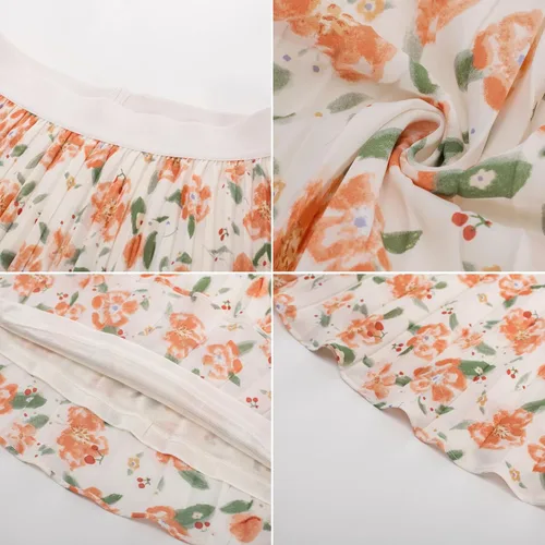 Vista 194 de GRACE KARIN - Falda plisada de gasa para mujer, con cintura alta y elástica, vuelo, corte acampanado y longitud por debajo de la rodilla