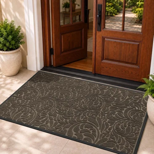 Vista 24 de Yimobra Tapete para puerta de entrada exterior, 29.5 x 17 pulgadas, impermeable, resistente, para puerta delantera, tapete antideslizante resistente