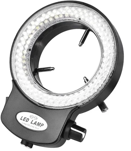 Vista 4 de Yoidesu Luz de anillo de microscopio,Anillo de luz LED 144 para microscopio y cámara estéreo,Luz de anillo de microscopio ajustable, con adaptador