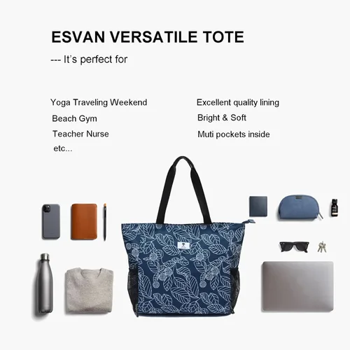 Vista 5 de Bolsa para esterilla de yoga ESVAN, bolsa de mano para yoga, bandolera para esterilla de yoga, bolsa de transporte para oficina, yoga, pilates