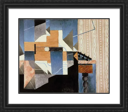 Vista 5 de ArtDirect Gris, Juan 23x20 Black Modern Framed Art Print Titled: Guitar on Table I