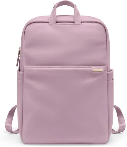 Vista 12 de Mochila delgada para laptop para mujer, mochila ligera para viajes de negocios para mujeres y hombres, Albaricoque, 14 pulg., Moderno