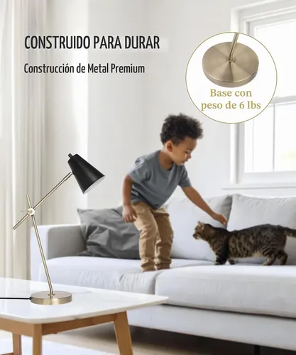 Vista 8 de HarvestLand HaloBar Black Mordern Lámpara de escritorio Lámpara de lectura para oficina en casa Negro