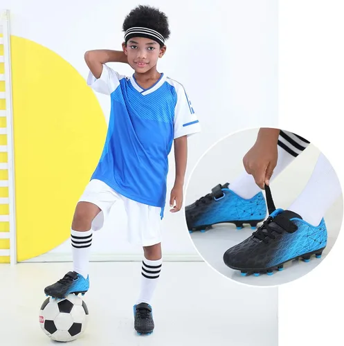 Vista 3 de brooman Zapatos deportivos de fútbol para niños y niñas, para exteriores