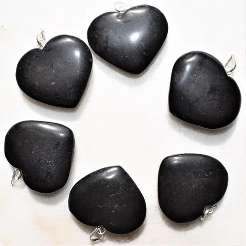 Vista 3 de Zenergy Gems - Collar con dije de corazón, piedras preciosas naturales del Himalaya en forma de corazón + cadena de plata de 20 + corazón de carga