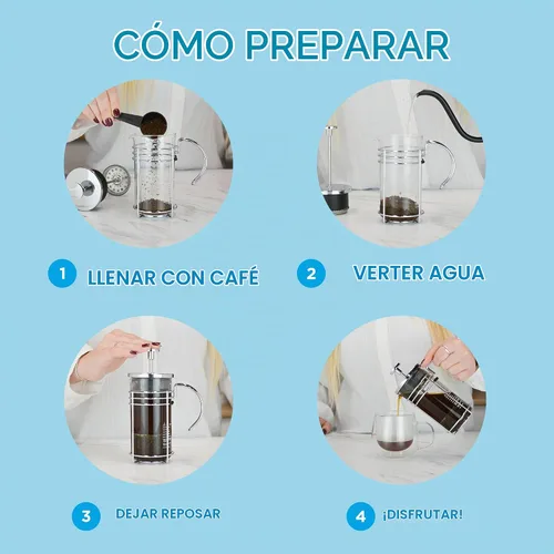Vista 2 de GROSCHE Cafetera eléctrica con prensado francés, Vidrio transparente
