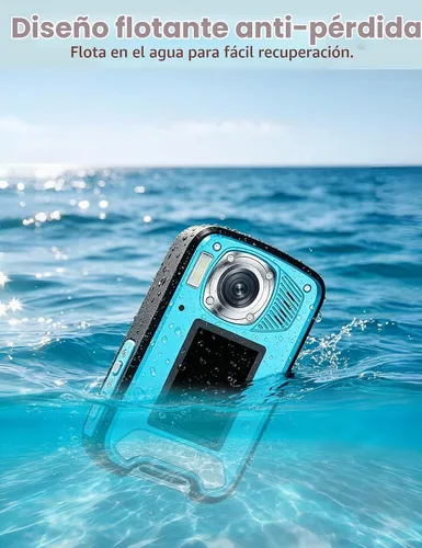 Vista 5 de Cámara impermeable 5K, cámara subacuática de 96 MP y 33 pies con pantallas duales, cámara digital de enfoque automático para esnórquel, buceo, surf
