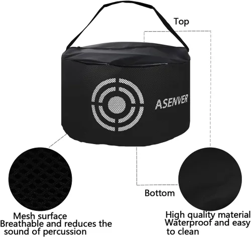 Vista 3 de Negro Golf Impact Bag Silent Golf Swing Trainer Golf Smash Bag Portable Power Hitting Bag Golf Training Aid