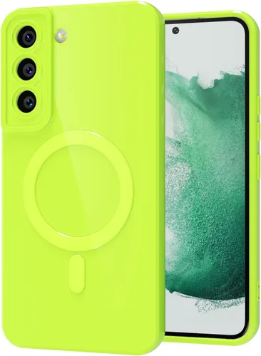 Vista 165 de Svanove Funda magnética de silicona para Samsung Galaxy S22, compatible con Magsafe, bonita funda para mujer, goma de gelatina brillante delgada