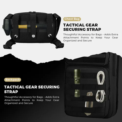 Vista 8 de Koculemi Mochila táctica de hidratación con bolsa de agua de 2L y bolsa táctica pequeña delantera, mochila de agua para exteriores para hombres