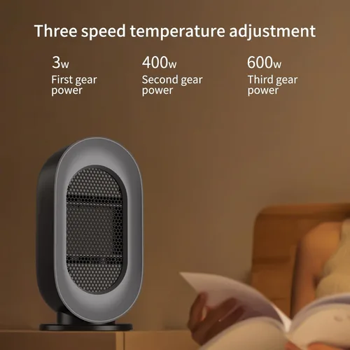 Vista 5 de Calentador de espacio portátil para uso en interiores, calentador eléctrico pequeño con 3 modos, calentamiento rápido, funcionamiento silencioso