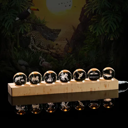 Vista 14 de Qianwei Bola de cristal 3D, decoración gótica de Halloween con base de lámpara LED, el mejor regalo de cumpleaños para hombres, profesores, niños