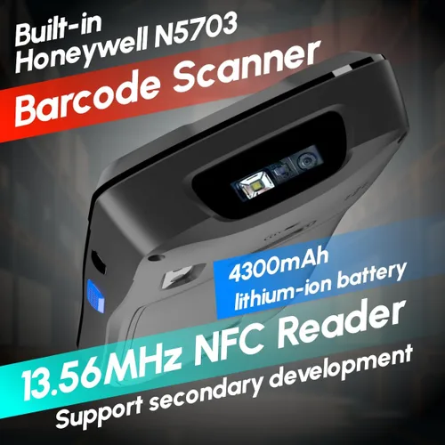 Vista 5 de Rayoungtek Escáner de Código de Barras Android Integrado HW N5703 Motor de Escaneo 1D/2D/QR, Lector NFC, Terminal de Datos PDA Computadora Móvil