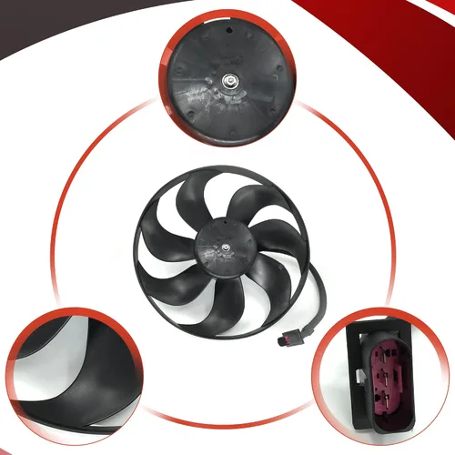 Vista 4 de PartsFlow Ventilador de enfriamiento del radiador izquierdo para Audi TT/TT Quattro 2000-2006 para Volkswagen Golf 1999-2006 para Volkswagen Jetta