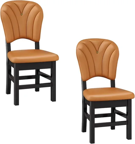 Vista 10 de Upholstered Leather Dining Room Chairs, Dining Chairs Set Kitchen Chair with Solid Wood Legs, Dining Room Side Chair for Bedroom, Vanity, Living