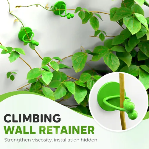 Vista 6 de HISKI Clips de pared para escalada de plantas, fijador de plantas verdes con gancho autoadhesivo, clips de pared para plantas trepadoras, clips