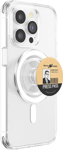 Vista 3 de Superman Clark Kent Press Pass PopSockets MagSafe PopGrip para iPhone