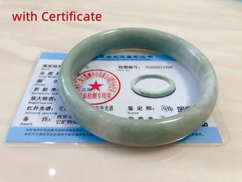 Vista 5 de Pulsera de jade natural para mujer, estilo clásico, retro, chino, jade, con certificado y caja de regalo