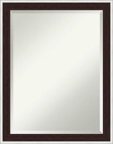 Vista 50 de Amanti Art Espejo de baño marrón para sobre lavabo, espejo rectangular de 24x20 Caleb Brown para tocador, marco rústico pequeño de estilo campestre