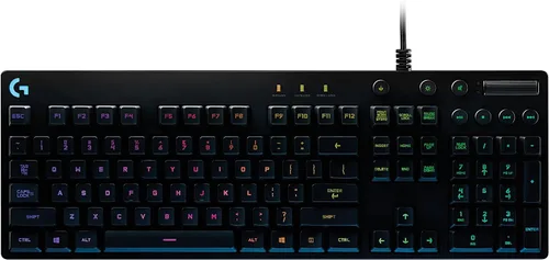 Vista 2 de Logitech G Teclado mecánico para juegos 810 Orion Spectrum RGB - Control multimedia de fácil acceso, LED multicolor retroiluminado, interruptores