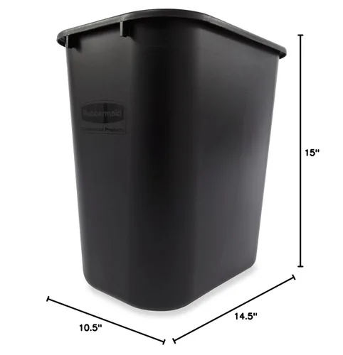 Vista 3 de Rubbermaid Commercial Products - Basurero de escritorio de resina plástica Negro