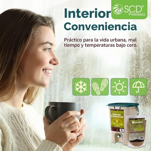 Vista 3 de Kit de inicio para Compostera de interior All Seasons - Dos cubos de compostaje de tamaño familiar para encimera de cocina y Bokashi Bran Starter 5