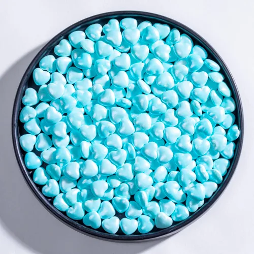 Vista 3 de Gránulos azules de Navidad para tartas de corazón, 4.59 oz, 4.6 onzas, chispas de galletas, perlas de azúcar, perlas de caramelo comestibles