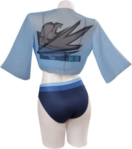 Vista 3 de Jett - Traje de baño Valorant para mujer, traje de baño de dos piezas con cubierta