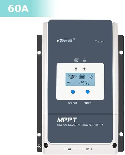 Vista 2 de EPEVER Controlador de carga solar MPPT 60A 12/24/36/48VDC Identificación automática del voltaje del sistema con medidor remoto MT52 y sensor