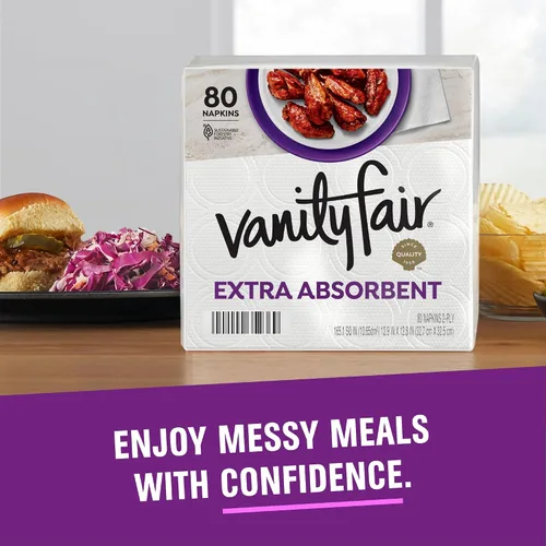 Vista 8 de Vanity Fair Servilletas, servilletas de papel extra absorbentes, 80