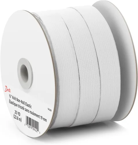 Vista 2 de Dritz 9422W - Elástico tejido no enrollable, color blanco, 3/4 de pulgada por 25 yardas