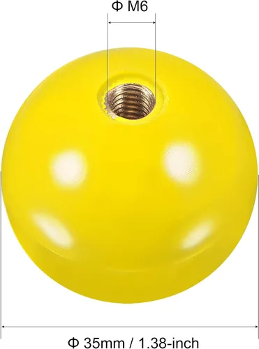 Vista 2 de uxcell Joystick Head Rocker Ball Top Handle Arcade Game Reemplazo RosaAmarillo