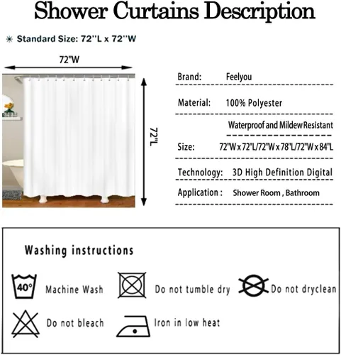 Vista 7 de Feelyou Cortina de ducha musical para decoración de baño, cinta de casete, cortina de baño de música, accesorios de baño, tela de poliéster