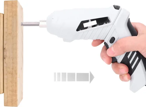 Vista 4 de Destornillador eléctrico, juego de destornilladores inalámbricos con 2 puntas, destornillador eléctrico de mano para reparación de perforación, kit